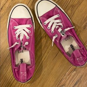 Fuschia slip on converse. 8.
